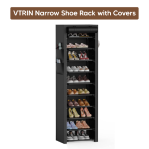 VTRIN Narrow Shoe Rack with Covers